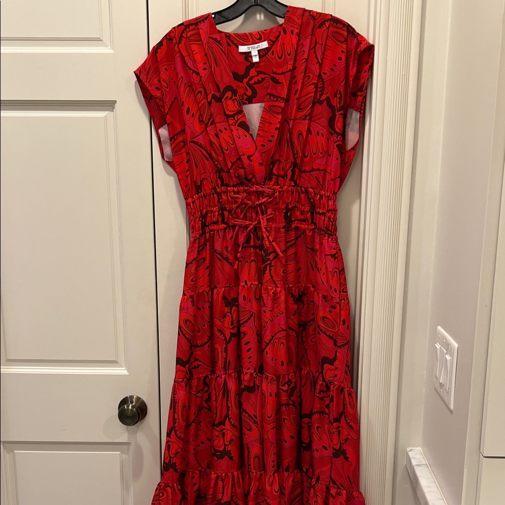 10 Crosby Derek Lam Red Abstract Maxi Dress
